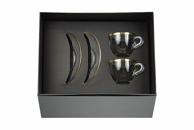 Faro Gold-FO-2 szt filiżanki do espresso ze spodkiem