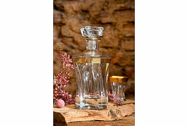Ambasador-AZ-Luksusowa karafka kryształowa + 6 szklanek do whisky