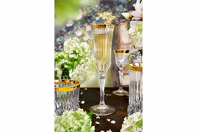 Eleganckie kieliszki do szampana 180ml zdobione IRYS