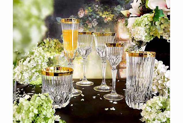 Eleganckie szklanki do whisky zdobione złotem-IRYS